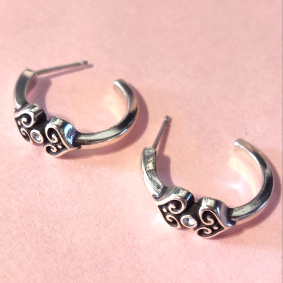 Brighton Alcazar Silver Heart  Earrings - Picture 1 of 5
